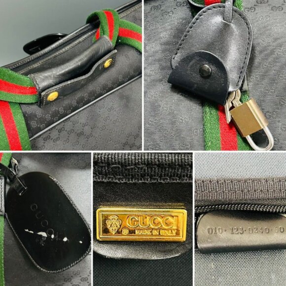 Gucci Micro GG Sherry Line Boston Bag PCV x Leather Large Capacity Unisex Model - Picture 10 of 10